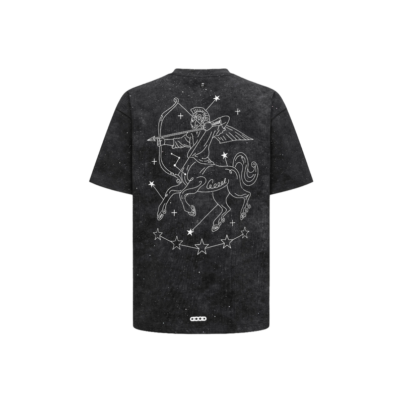 Goodbrand Cosmosis Series Twelve Constellations Accessible Luxury Fashion High-End Washed Short-Sleeved T-Shirt