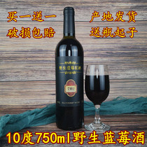 Wild blueberry red wine Xiaoxinganling wild blueberry fruit wine 10 degrees red wine cellar wine wine Yichun specialty low wine