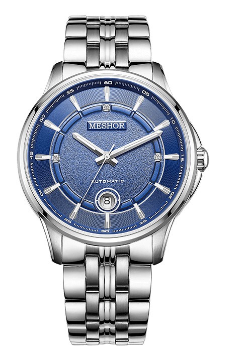 Meshor Men's Mechanical Watch Waterproof Calendar Transparent Back Casual Business Wristwatch Men's Watch 9041 with Warranty