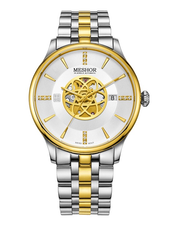 Astronomical Master Meshor Men's Automatic Mechanical Watch with Skeleton Movement, Model 9055, with Warranty