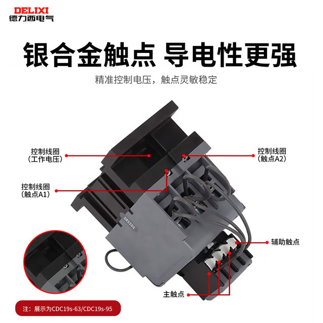Delixi switching capacitor contactor CJ19 new CDC19S-63A compensation contactor 32A three-phase CDC9