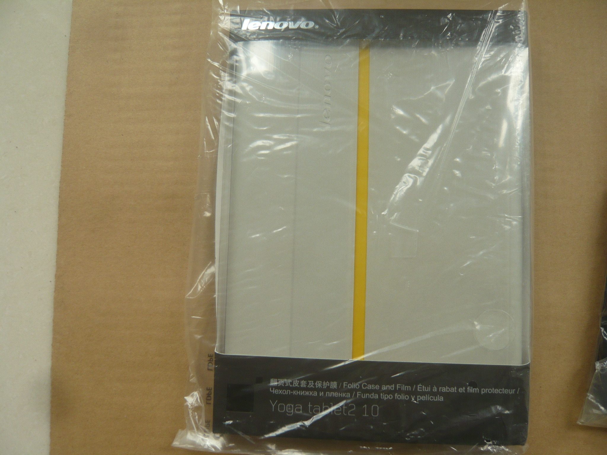 LENOVO YOGA TABLET2 10 brand new original silver-gray page-turning leather case and protective film
