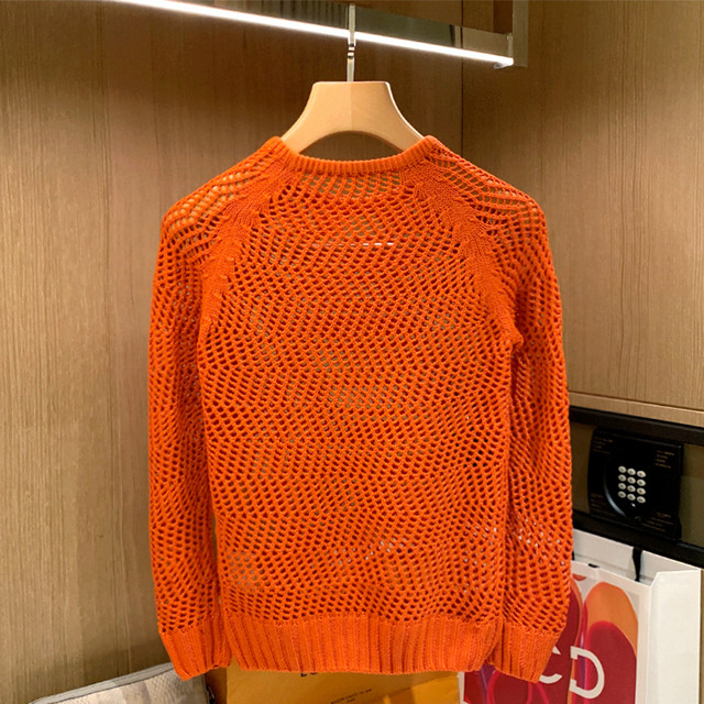 ເອີຣົບແລະອາເມລິກາ Street Unruly Personality Round Neck Sweater Men's Autumn Trend Color Solid Cool Hollow Mesh Slim-fitting Sweater