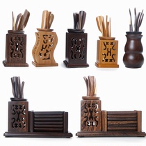 Black sandalwood Chicken wing wood Solid wood Kung Fu tea tea set Tea ceremony accessories Coaster Six Junzi Bamboo wooden special offer