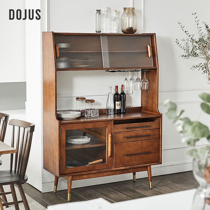 DOJUS solid wood sideboard Nordic shelf wine cabinet in the ancient high cabinet simple living room vintage home tea cabinet