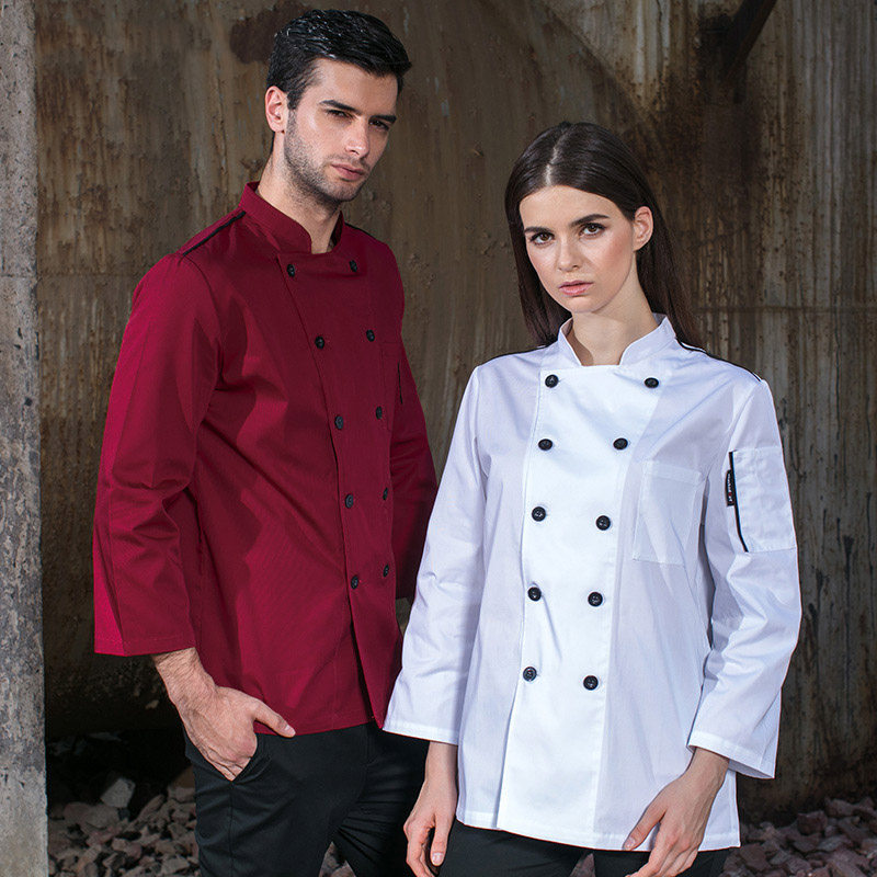 Western restaurant chef clothes long sleeve Domilai kitchen clothes Men's and women's kitchen clothes Chef clothes short sleeve summer clothes custom