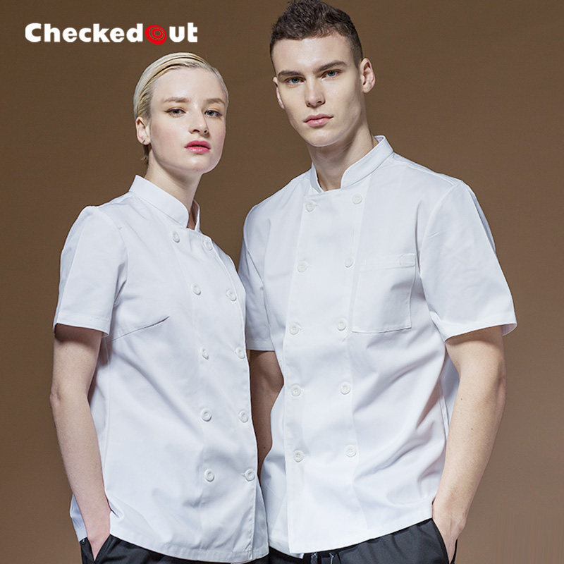 Chef Served Short Sleeve Men & Women Hotel West Restaurant Hotel Rear Kitchen Chef Long Kitchen Work Suit Summer Dress Custom LOGO-Taobao