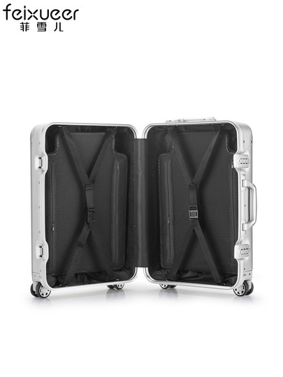 Fischer-cubierta de carrito de aleación de aluminio y magnesio, Maleta universal de metal con ruedas, Maleta para hombre, Maleta de embarque para mujer de 20 pulgadas