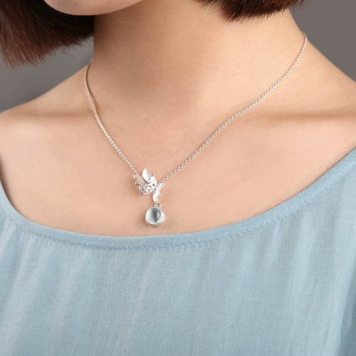 Оригинальная цепочка до ключиц, подвеска из кварца ручной работы, ожерелье на день матери, серебро 925 пробы, подарок на день рождения