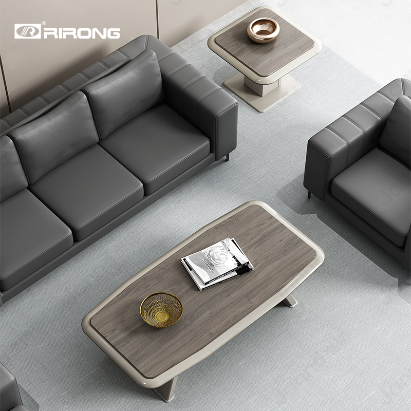 Rirong office furniture Simple Italian light luxury office coffee table fashion thickened panel square tea table JN