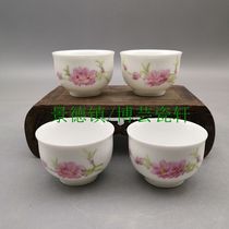 Porcelain from Jingdezhen Cultural Revolution Factory hand-painted peach blossom tea cup with high white clay excellent quality