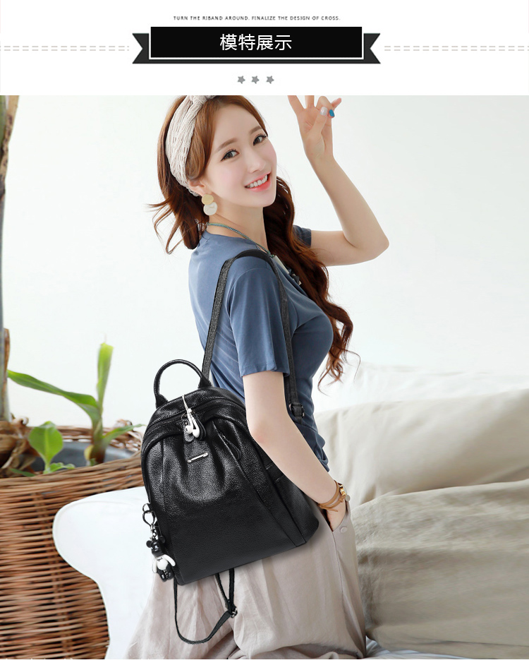 Ba lô da nữ phiên bản Hàn Quốc của thủy triều 2019 mới thời trang túi da hoang dã công suất lớn - Ba lô balo nữ đi học