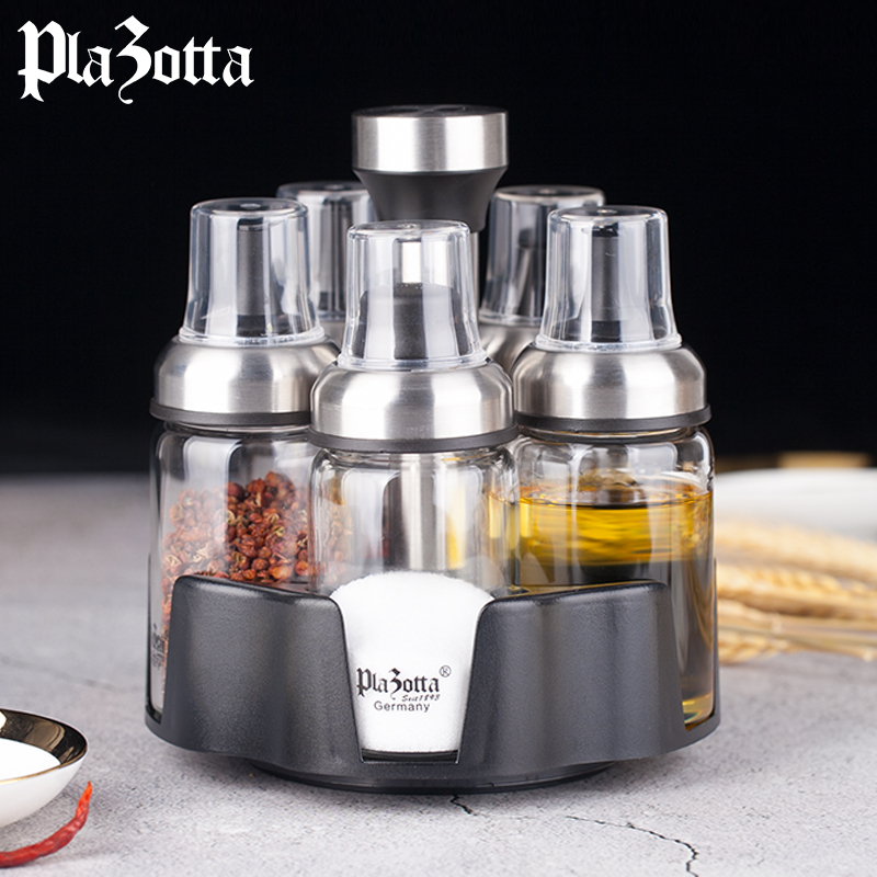 German plazotta seasoning box glass household sealed seasoning jar salt pot kitchen monosodium glutamate brush oil pot set