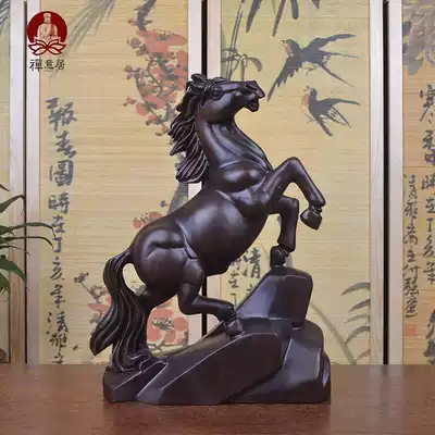 Ebony wood carving mahogany crafts wood carved horse ornaments horse to success handmade horse ornaments craft decoration gifts
