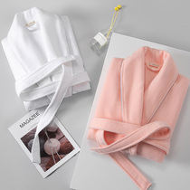 Hotel bathrobe towel mens autumn and winter hotel bathrobe couple womans nightgown water absorption quick-drying turn