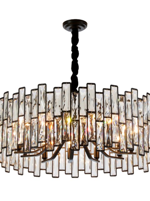 American-Style Light Luxury Living Room Lamp, Post-Modern and Elegant, Round Dining Room Lamp, K9 Crystal Lamp, Simple Nordic Chandelier