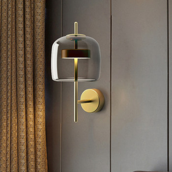 Postmodern Light Luxury Creative Simple Glass Warm Study Bedroom Corridor Aisle Nordic Designer Decorative Wall Lamp