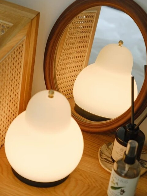 Cream Pear Table Lamp French Vintage Bedroom Bedside Touch Portable Ambiance Night Light Birthday Gift