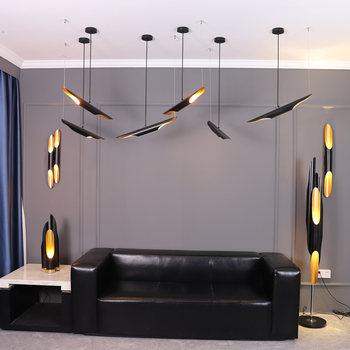 Nordic Minimalist Duplex Multi-Head Combination Pendant Light for Bar, Bar Counter, Industrial Style Cafe, Hollow Living Room Lighting