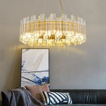 Postmodern Minimalist Personalized Restaurant Lamps Light Luxury Restaurant Round Creative Atmospheric Villa Living Room Bedroom Chandelier