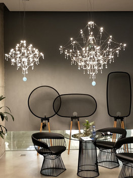 Postmodern Light Luxury Living Room Crystal Firefly Chandelier Restaurant Bedroom Creative Hotel Branch Staircase Chandelier Nordic Style