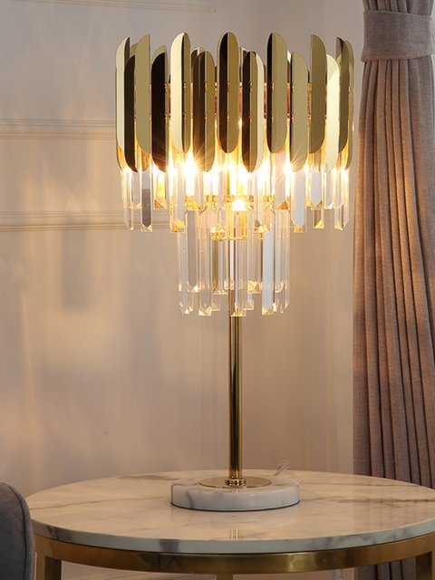 Postmodern Living Room Luxury Crystal Light Luxury Table Lamp Cozy Bedroom ins Floor Bedside Lamp Study Model Room