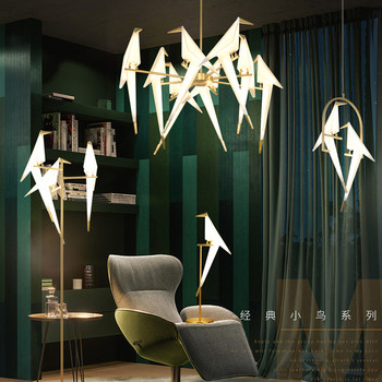 Postmodern Minimalist Industrial Style Nordic Cafe Clothing Store Restaurant Lamp Bar Counter Creative Bird Pendant Light
