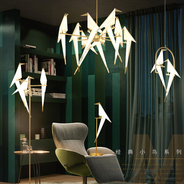 Postmodern Minimalist Industrial Style Nordic Cafe Clothing Store Restaurant Lamp Bar Counter Creative Bird Pendant Light