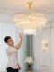 Angxiu Hong Kong-Style Light Luxury Crystal Chandelier, Post-Modern Minimalist and Unique, Luxurious and Grand for Dining Room, Villa Living Room, and Bedroom Lighting