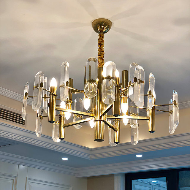 Postmodern Living Room Chandelier Designer Model Room Creative Light Luxury Restaurant Hall Home Simple and Atmospheric Crystal Lamp