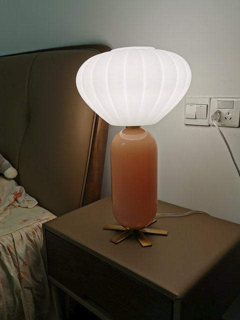 Original New Colorful Macaron Bedroom Bedside Table Lamp Nordic Side Table Decorative Table Lamp Glass Ball Living Room Lamp