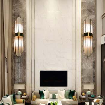 Large Lobby Crystal Wall Lamp, Staircase Tv Background Wall, Villa Living Room, Duplex Building, Post-Modern Engineering Large Wall Lamp