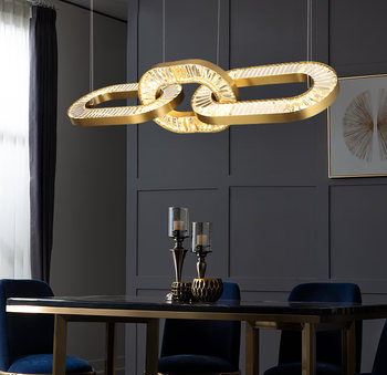 Light Luxury Minimalist Crystal Iron Chain Chandelier, Personalized and Creative Lighting for Dining Room, Living Room, Study, Bedroom, Multi-Layer Duplex Lighting Fixtures