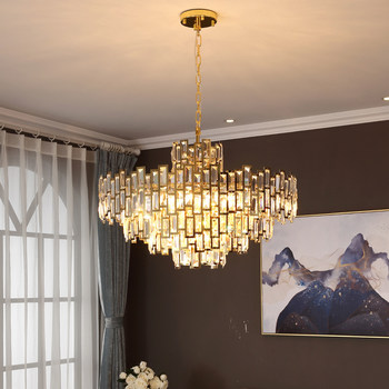 Post-Modern Light Luxury Chandelier, Italian Crystal Living Room Lamp, Nordic Modern Minimalist Dining Room Lamp, Luxurious Bedroom Lighting Fixtures
