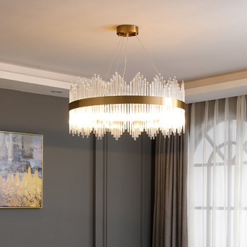 Postmodern Light Luxury Crystal Chandelier Villa Crystal Lamp Simple Creative Personality Living Room Chandelier Dining Room Bedroom Lighting Fixtures