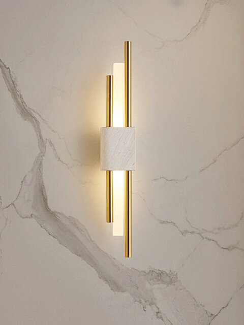 Postmodern Minimalist Light Luxury Marble Wall Lamp Led Living Room Background Wall Corridor Creative Staircase Bedroom Bedside Wall Lamp