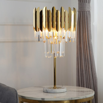 Postmodern Living Room Luxury Crystal Light Luxury Table Lamp Cozy Bedroom ins Floor Bedside Lamp Study Model Room