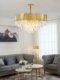 Light Luxury and Elegant Living Room Lamp, Crystal Lighting, Designer Hong Kong-Style Post-Modern Minimalist Home Gold Decorative Chandelier