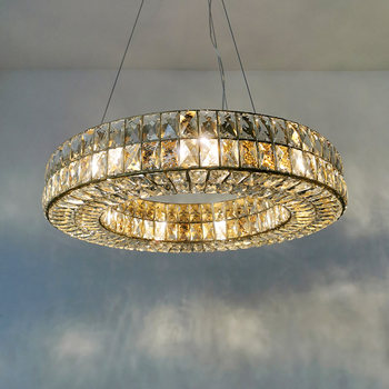 Postmodern Light Luxury Chandelier for Living Room, 2025 New Model, Modern Minimalist Style, Elegant Circular Crystal Chandelier