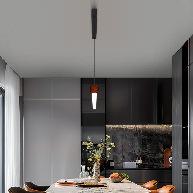 Eye-Protecting Linear Pendant Light for Restaurant, Simple Modern Minimalist Creative Bar Counter Dining Table Dining Room Adjustable Office Pendant Light