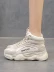 Giày lưới cũ màu đỏ và giày nhung cao nữ 2018 Giày cotton mới mùa thu và mùa đông Sinh viên hoang dã Giày thể thao Hàn Quốc giày nữ thể thao Giày cao gót
