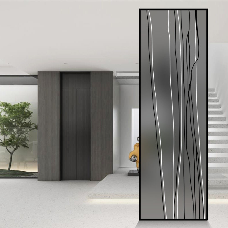Light luxury minimalist glass screen partition room porch wall small apartment modern minimalist living room to block powder room