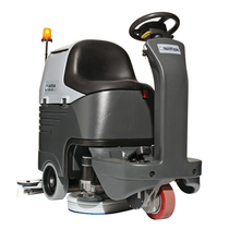 Nilfisk Denmark Leach BR752 driving washing machine shopping mall parking lot logistics storage washing car