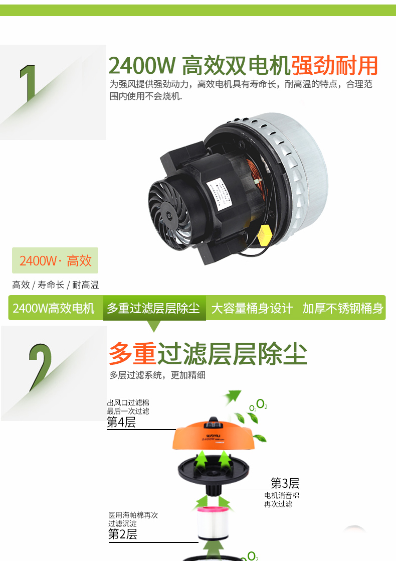 máy lau nhà deebot Động cơ chính hãng Yili Double YLW72-60 Máy hút bụi công nghiệp mạnh mẽ Máy hút nước công suất cao Khách sạn Vệ sinh - Máy hút bụi