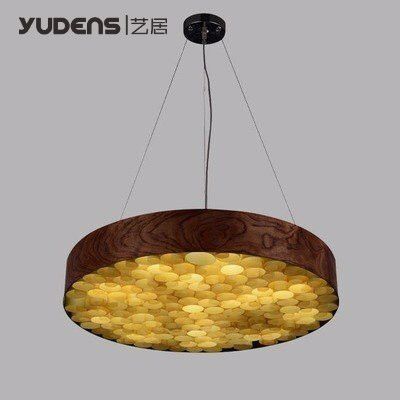 LED Nordic designer lighting wooden villa restaurant Chinese style round creative romantic decoration chandelier