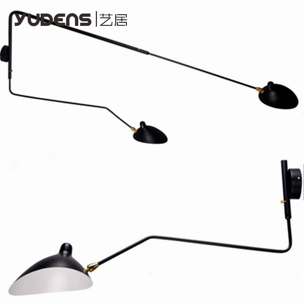 Art residence Lamp French designer Living room Bedroom Book room Swivel Lampshade Zhang Tooth Dance Claw Swing Duckbill Wall Lamp