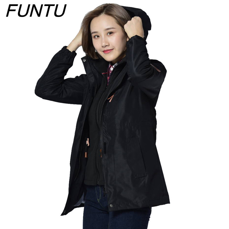 2019 new winter outdoor medium and long version of the stormtrooper men and women tide brand three-in-one velvet thickened warm mountaineering clothing