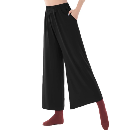 Черные штаны, танцующая современная спортивная одежда для йоги, свободный крой