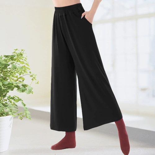 Черные штаны, танцующая современная спортивная одежда для йоги, свободный крой