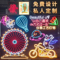 Neon luminous character Custom Decorative light proposal signboard door Billboard custom led 12v light with net Red Wall